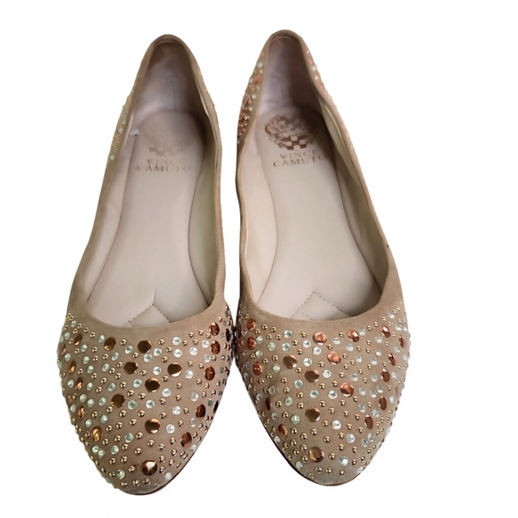 Vince Camuto Tabila Neutral Studded Ballet Flats LA Creme Size 8M - Picture 3 of 9